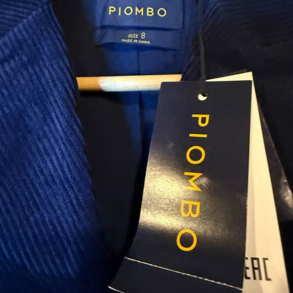 Piombo Women's size 8 Navy Corduroy Double Breasted Blazer with Gold buttons - Picture 4 of 4